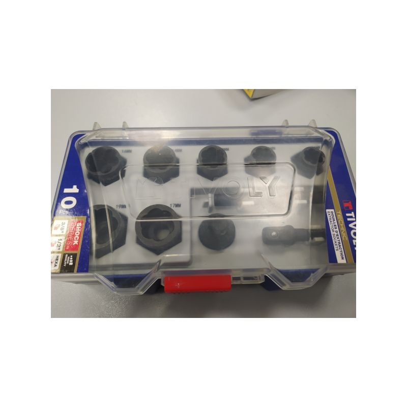 10 piezas -7 llaves de vaso de extracción 3/8&quot; Ø 10 a 19 mm + accesorios -IMPACTO